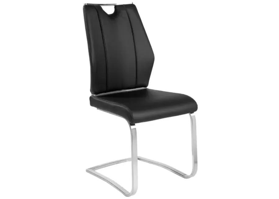 Set of 2 Serenade Side Chairs - Leatherette - Black