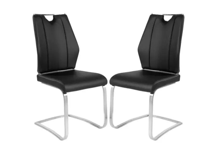 Set of 2 Serenade Side Chairs - Leatherette - Black