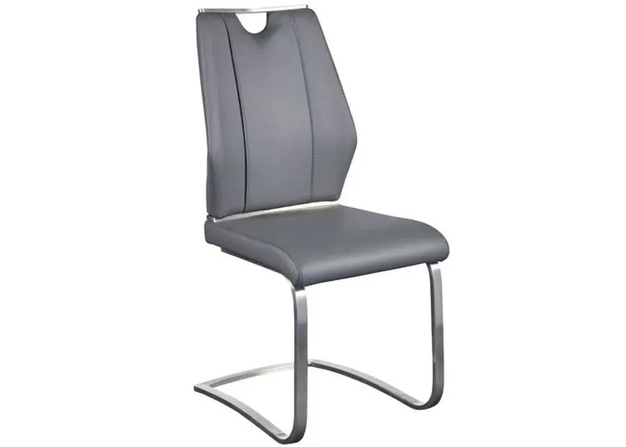 Set of 2 Serenade Side Chairs - Leatherette - Gray