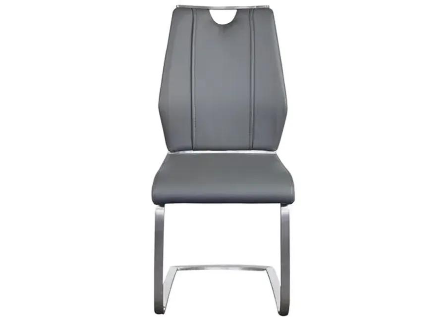 Set of 2 Serenade Side Chairs - Leatherette - Gray