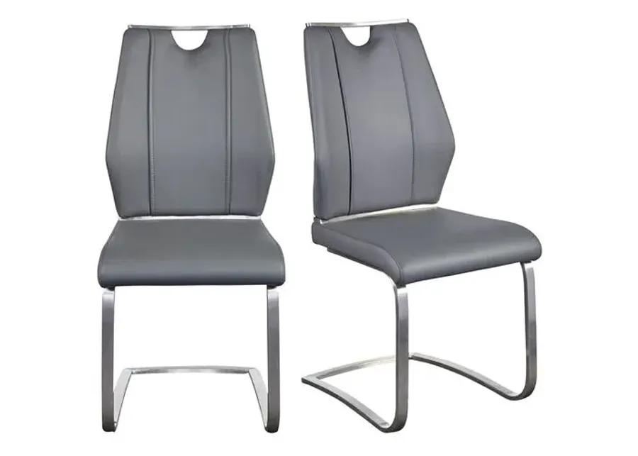 Set of 2 Serenade Side Chairs - Leatherette - Gray