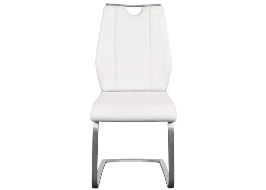 Set of 2 Serenade Side Chairs - Leatherette - White