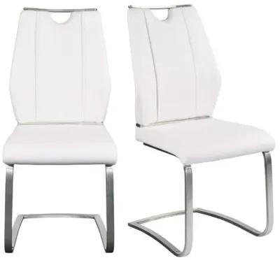 Set of 2 Serenade Side Chairs - Leatherette - White