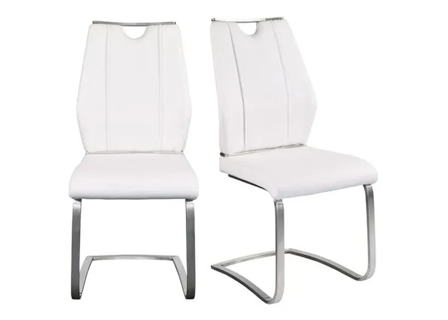 Set of 2 Serenade Side Chairs - Leatherette - White