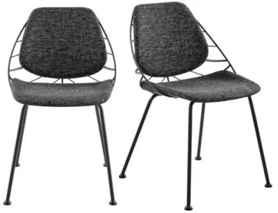 Set of 2 Florine Side Chairs - Black