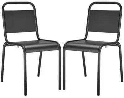 Set of 2 Terrafirma Outdoor Side Chairs - Black