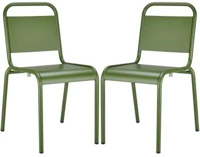 Set of 2 Terrafirma Outdoor Side Chairs - Green