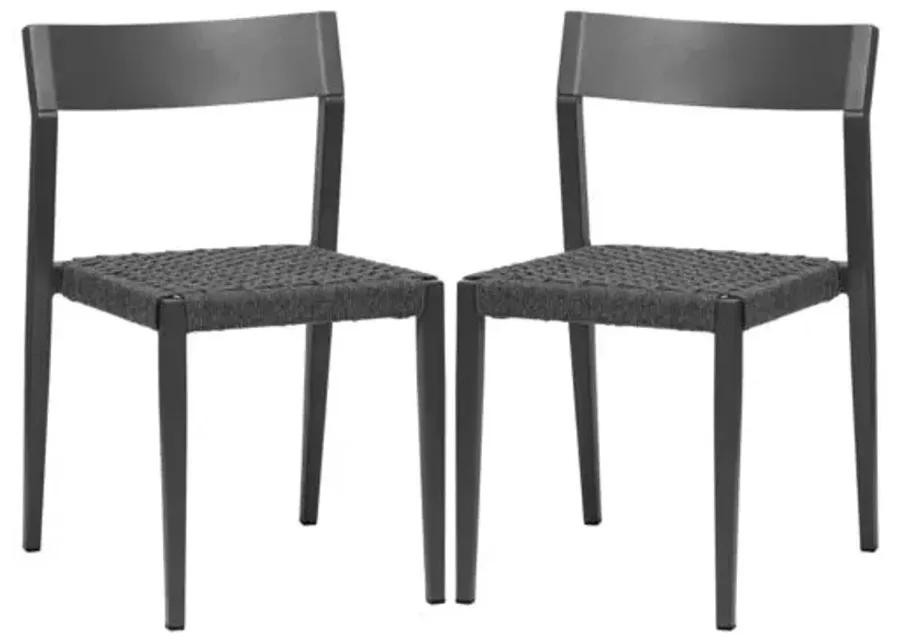 Set of 2 Graystone Outdoor Rope Side Chairs - Gray