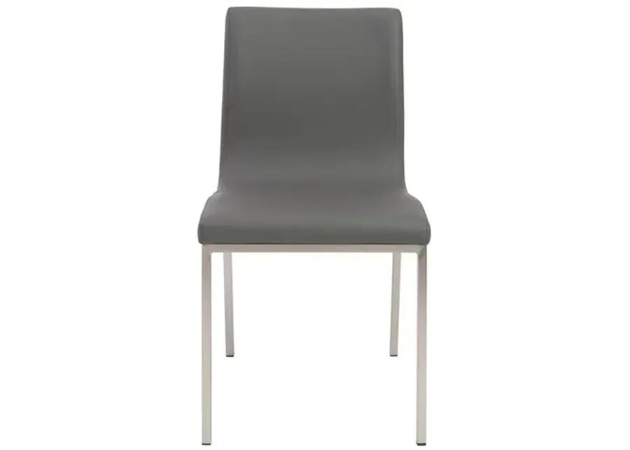 Set of 2 Vesta Side Chairs - Gray Leatherette