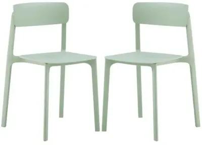 Set of 2 Perri Indoor/Outdoor Side Chairs - Green