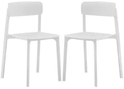 Set of 2 Perri Indoor/Outdoor Side Chairs - White