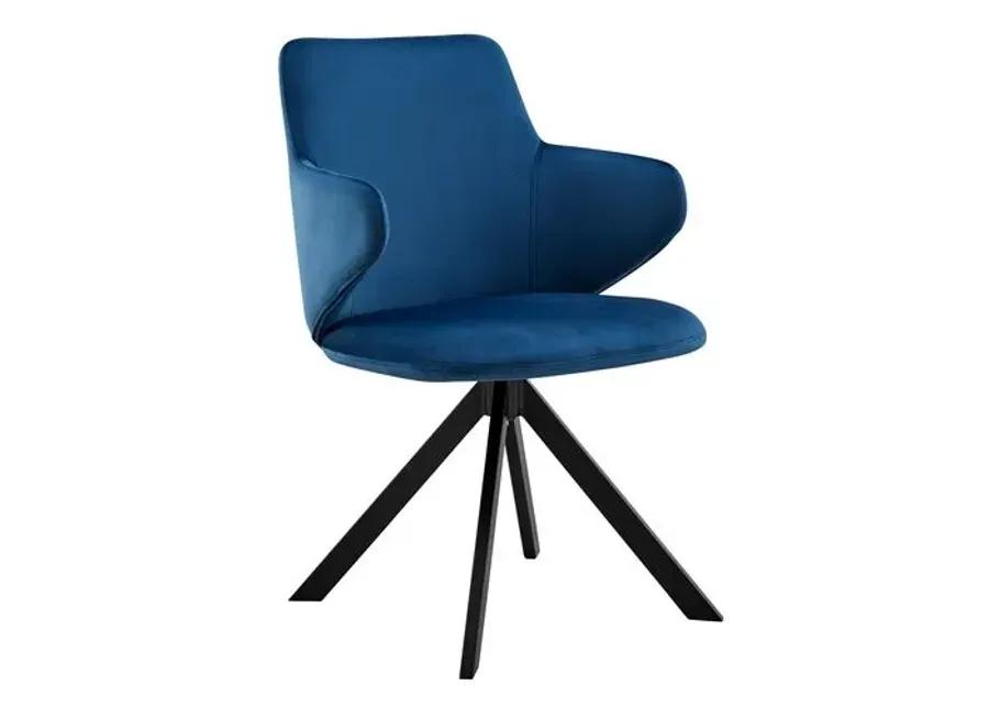 Velvique Swivel Side Chair - Velvet - Blue