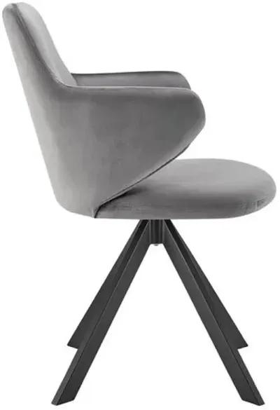 Velvique Swivel Side Chair - Velvet - Gray