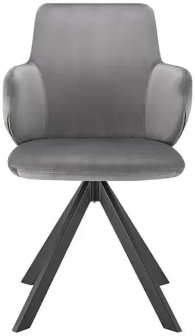 Velvique Swivel Side Chair - Velvet - Gray