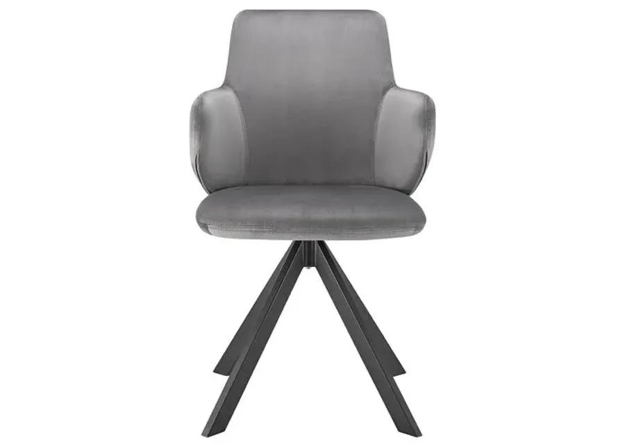 Velvique Swivel Side Chair - Velvet - Gray