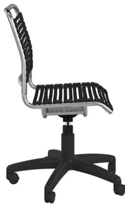 Flexara Bungie Flat Low Back Office Chair - Black