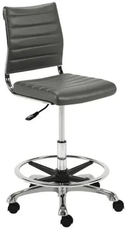 Osbert Adjustable Drafting Stool - Gray