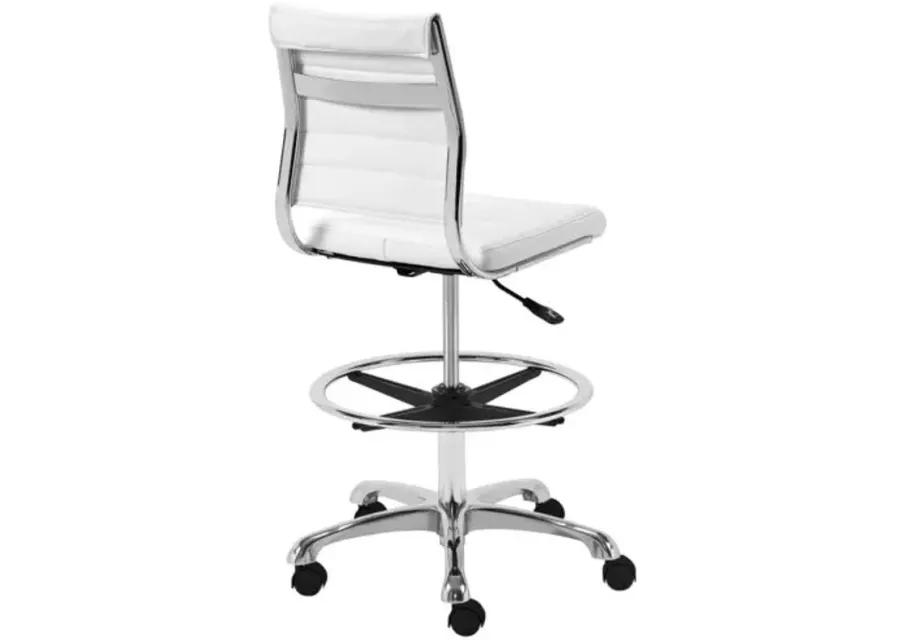 Osbert Adjustable Drafting Stool - White