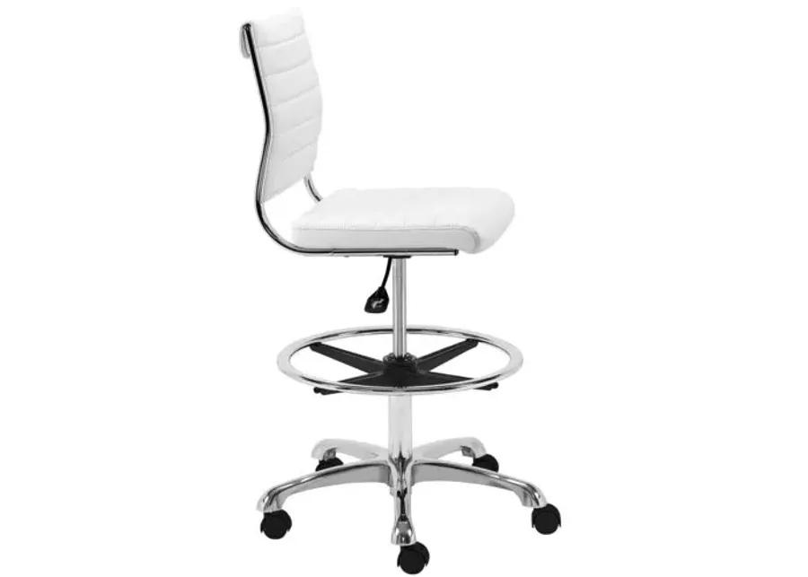 Osbert Adjustable Drafting Stool - White