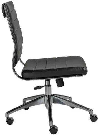 Osbert Low Back Armless Office Chair - Black