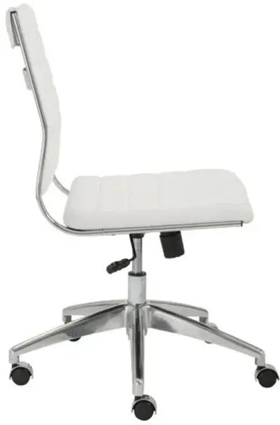 Osbert Low Back Armless Office Chair - White