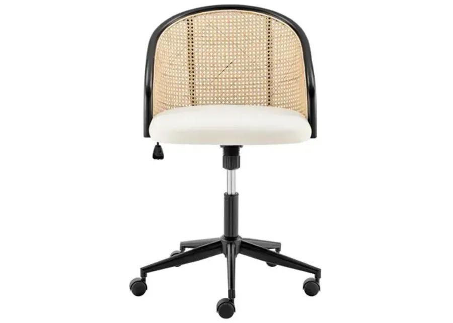 Tate Rattan Office Chair - Black