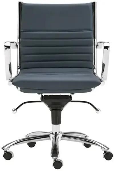 Homer Low Back Office Chair - Leatherette - Blue