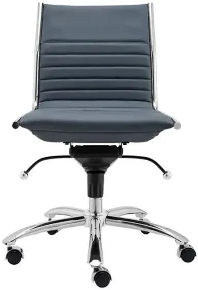 Bungie Comfort Low Back Armless Office Chair - Blue