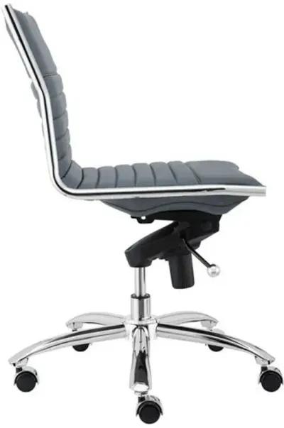 Bungie Comfort Low Back Armless Office Chair - Blue