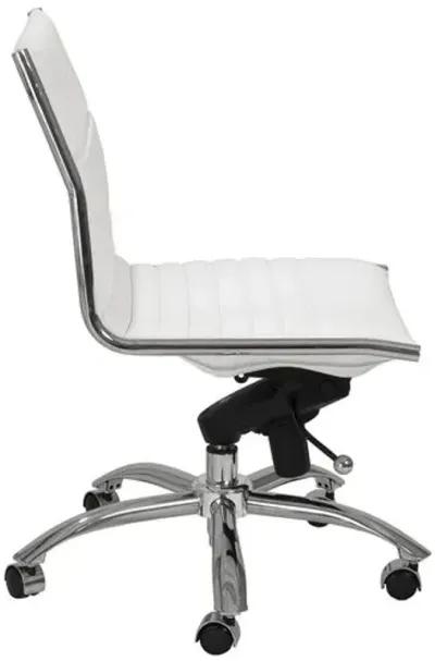 Bungie Comfort Low Back Armless Office Chair - White