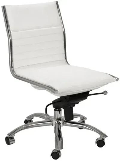 Bungie Comfort Low Back Armless Office Chair - White