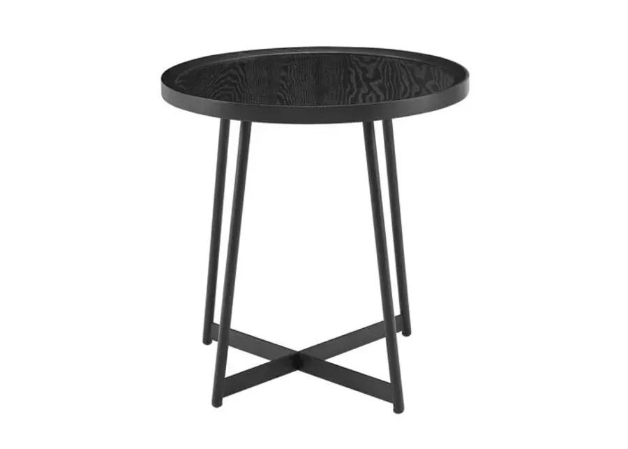 Komorebi 22" Round Side Table - Black Ash