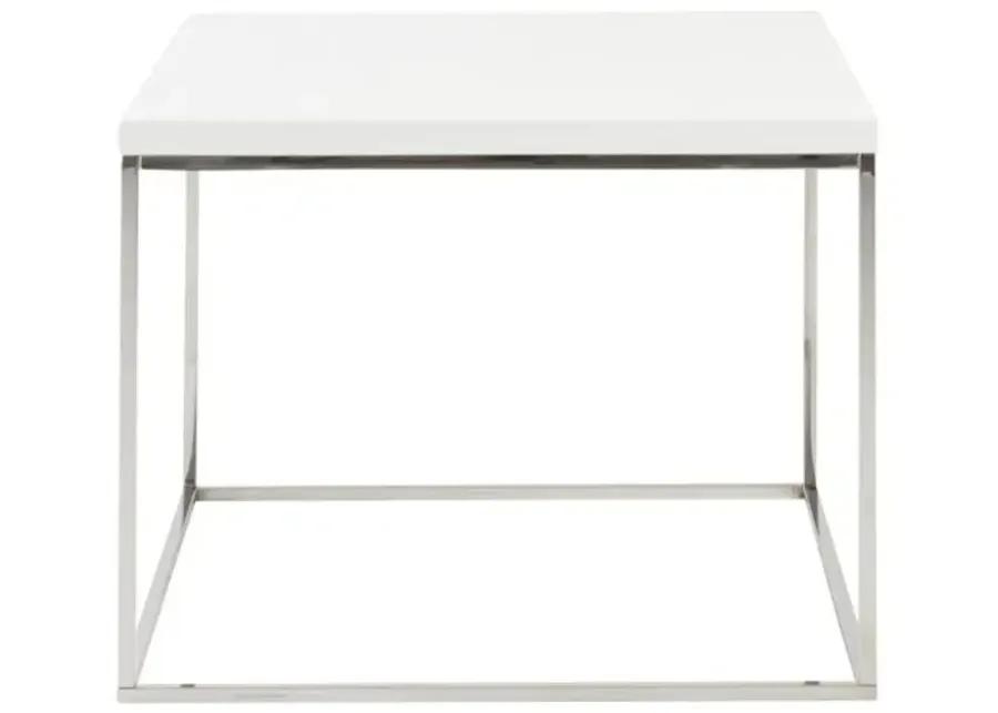 Lustra Square Side Table - White