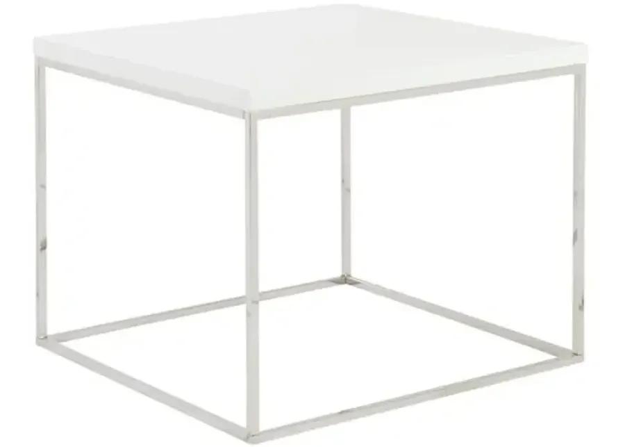 Lustra Square Side Table - White