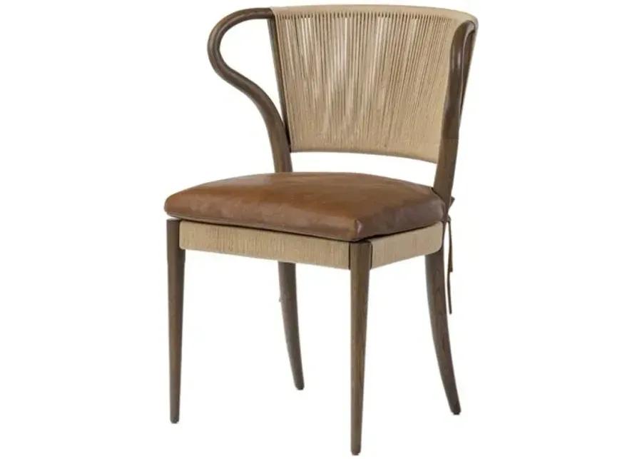 Amira Armless Dining Chair - Amber Lewis x Four Hands - Brown