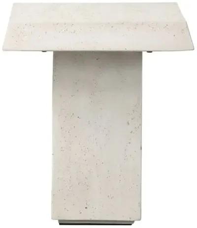 Avila Outdoor Concrete End Table - Aged White - Amber Lewis x Four Hands