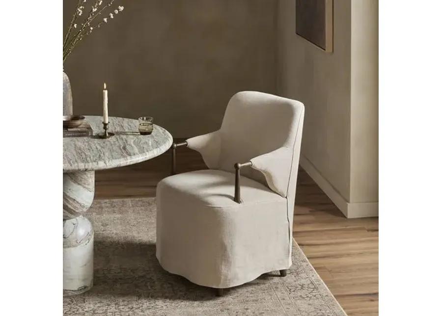 Brently Linen Slipcover Dining Chair - Amber Lewis x Four Hands - Beige