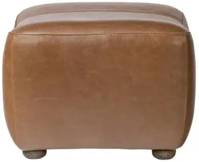 Kylo Leather Ottoman - Dulane Mahogany - Amber Lewis x Four Hands