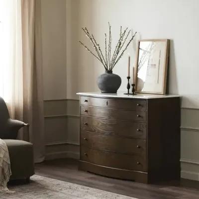 Lena Marble Top Dresser - Spiced Oak - Amber Lewis x Four Hands - Brown