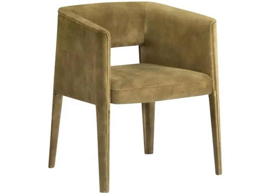 Lilith Velvet Dining Armchair - Green - Tulsi Home