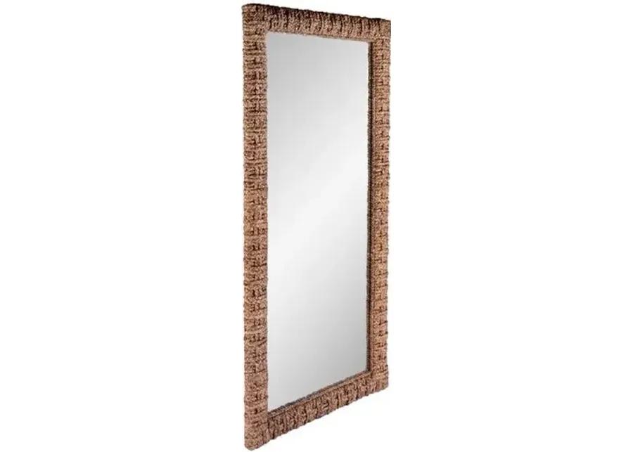 Laguna Banana Leaf Floor Mirror - Natural - Brown