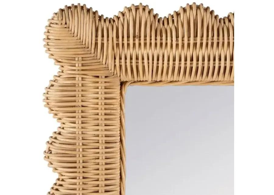 Sunny Scallop Rattan Wall Mirror - Natural