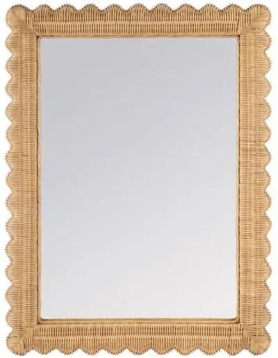 Sunny Scallop Rattan Wall Mirror - Natural