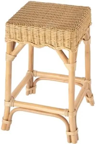 Sunny Scallop Rattan Backless Counter Stool - Natural