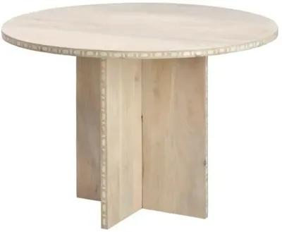 Sama Round Bistro Dining Table - White Patina - Jamie Young Co.