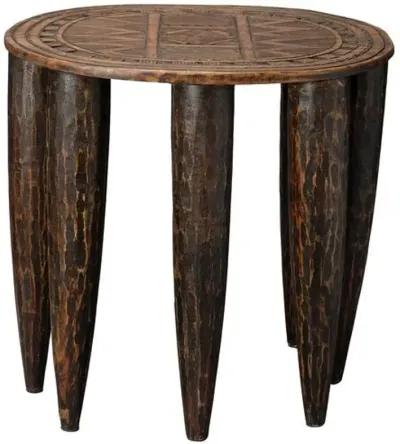 Naga Mango Wood Side Table/Stool - Jamie Young Co. - Handcrafted - Brown