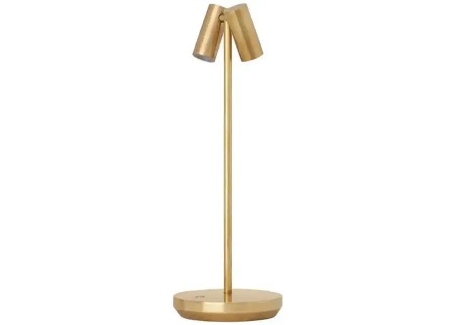 Visual Comfort - Doppia Indoor/Outdoor Accent Rechargeable Table Lamp - Gold