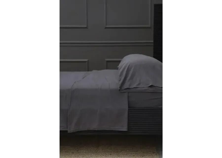 Mateo Cotton Sheet Set - Pom Pom at Home - Black, 300 Thread Count, Egyptian Cotton Sateen, Soft and Luxurious