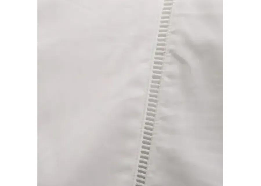 Como Ladder Stitch Bedskirt - Pom Pom at Home - White