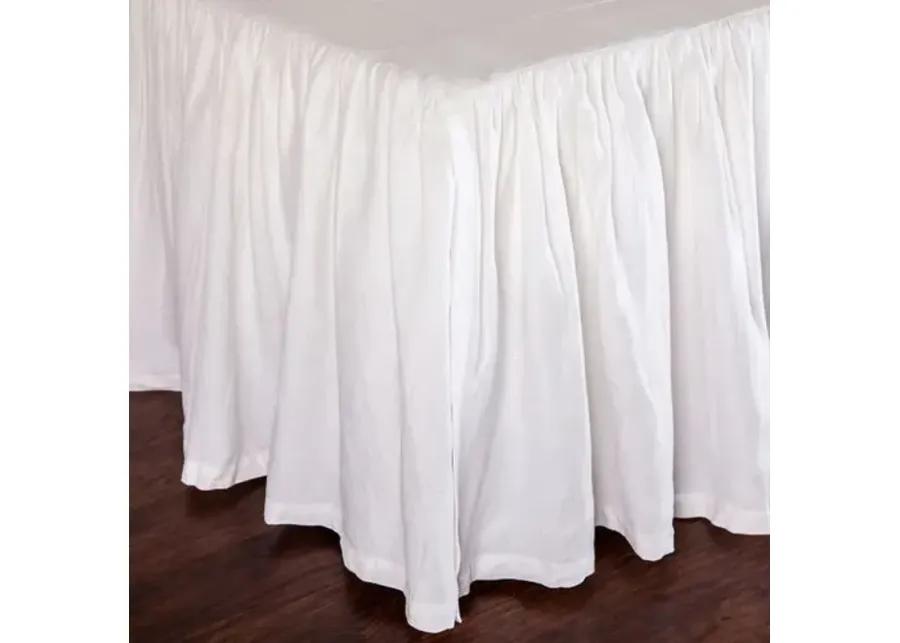 Gathered Cotton Sateen Bedskirt - White - Pom Pom at Home